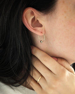 Anneaux d'oreilles 15 mm billes plates - Peasejewelry