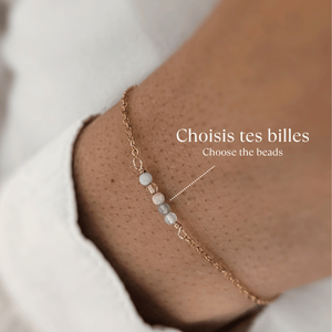 Bracelet familial avec pierres semi-précieuses - Peasejewelry
