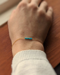 Bracelet avec pierres de turquoises - Peasejewelry