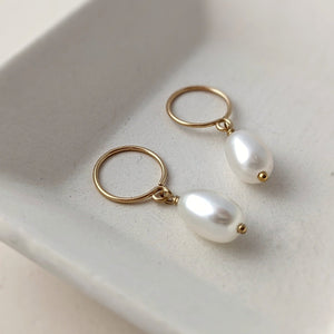 Anneaux avec grosses perles pendantes (échantillon) - Peasejewelry