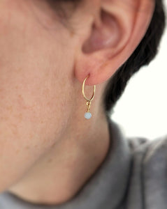 Anneaux d'oreilles avec Lace agate - Peasejewelry