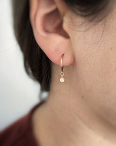 Anneaux d'oreilles avec opale rose - Peasejewelry