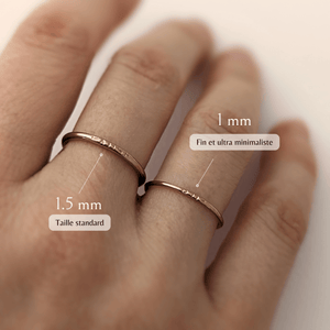 Bague 1,5 mm - message secret personnalisé - Peasejewelry