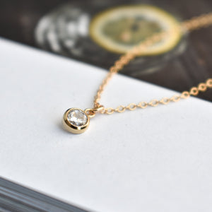Collier mini pendentif zircon cubique - Peasejewelry