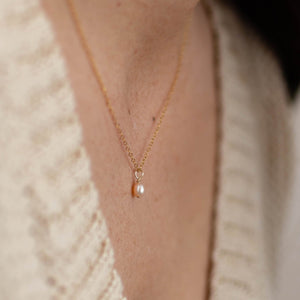Collier perle en goutte - Peasejewelry